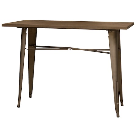 Amerihome Loft Rustic Gunmetal Metal Counter Height Dining Table with Wood Top BTABLE40